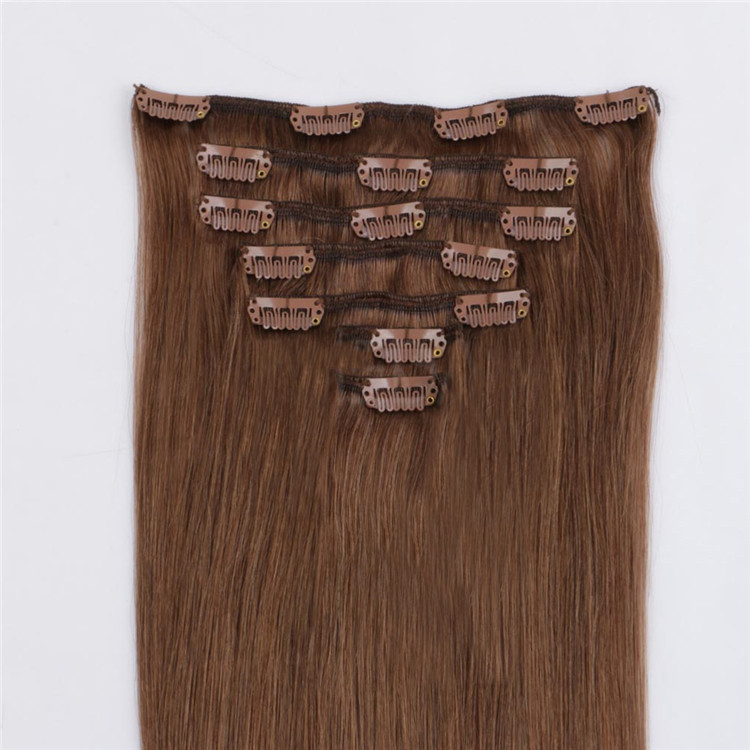 China double drawn clip in hair extensions factory QM173